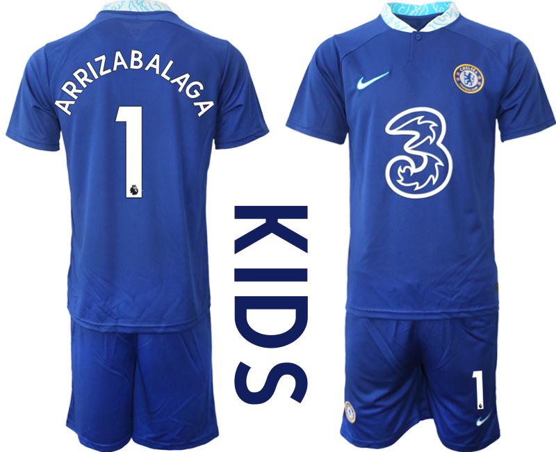 Youth 2022-2023 Club Chelsea FC home blue #1 Soccer Jersey
